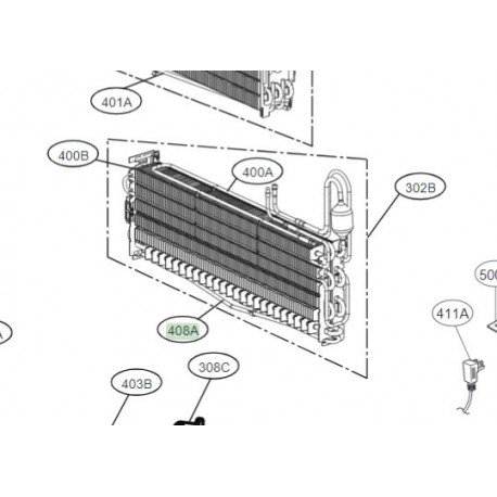 Resistencia 180W para Frigorifico LG