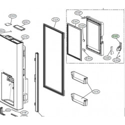 Puxador da Porta do Dispensador da Figorifico LG