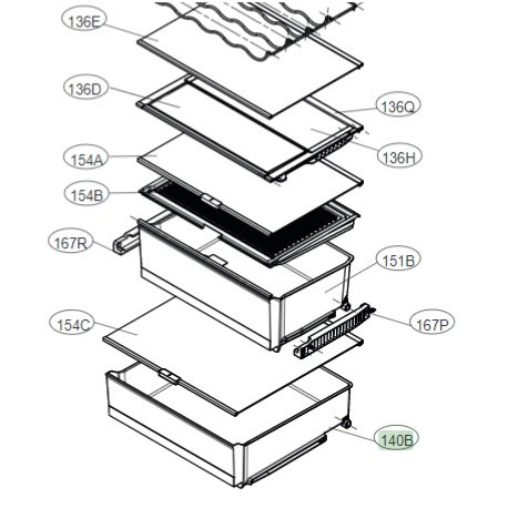 Refrigerator Lower Drawer for LG