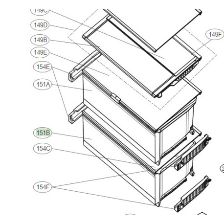 Gaveta para Frigorifico LG