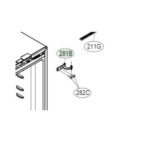 Dobradiça Superior para Frigorifico LG